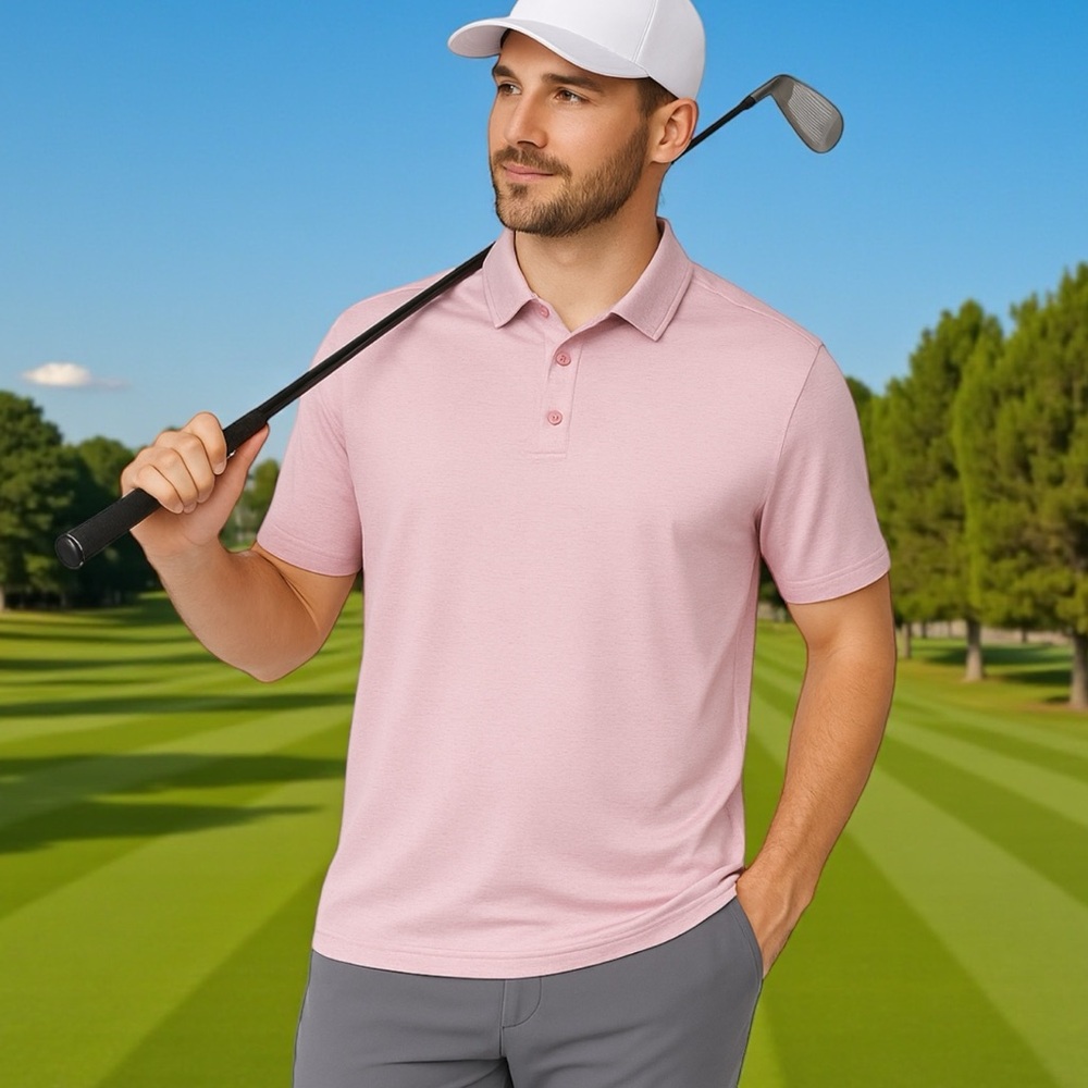 Walter Hagen men's performance p11 birdseye athletic fit golf polo shirt large